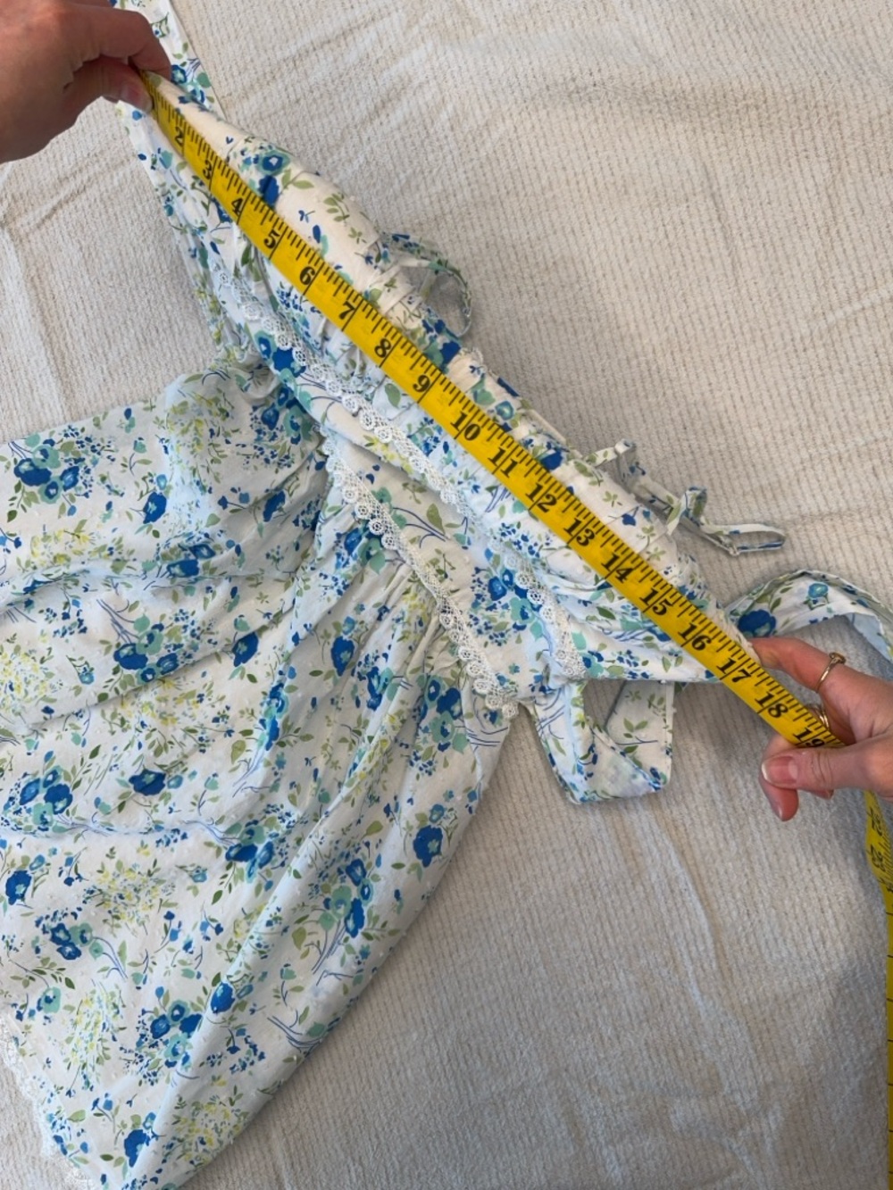 Vintage Cotton Floral Sundress with Blue & Green Print xs - Picture 12 of 14